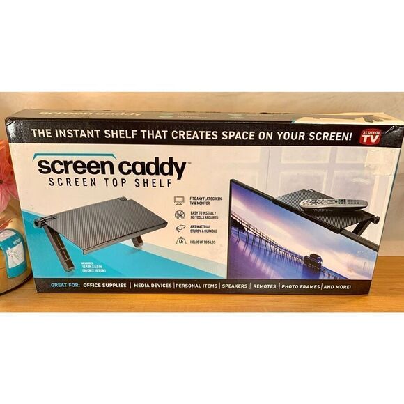 As Seen On TV SCREEN CADDY, MONITOR AND TV TOP SHELF - SPACE SAVER 13.4" X 6.5"S - Picture 1 of 3